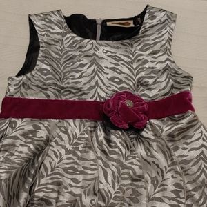 Silver zebra print dress size 10 nwt